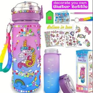NWT DECORATE YOUR OWN WATER BOTTLE UNICORN